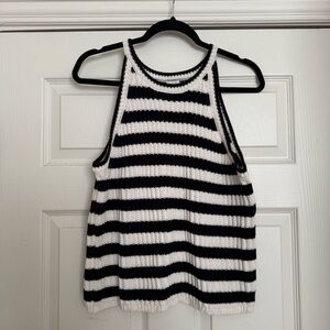 Striped Black and White Women's Top